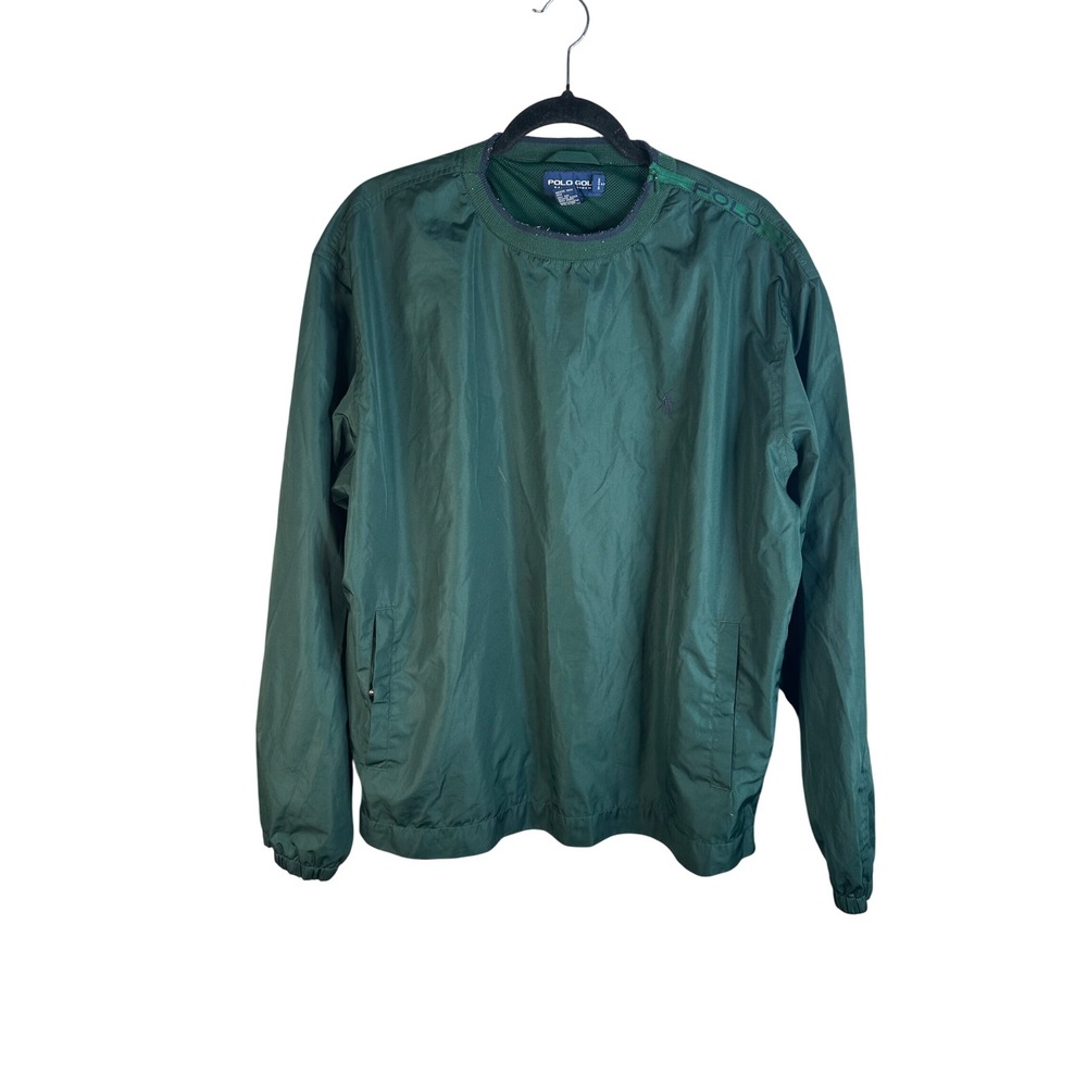 Polo Golf Ralph Lauren Men's Green Mesh Lined Pullover Windshirt Size Large